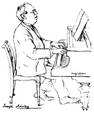 A drawing of musician Joseph Schwarz, drawn by David Friedman in 1925.